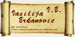 Vasilija Brkanović vizit kartica